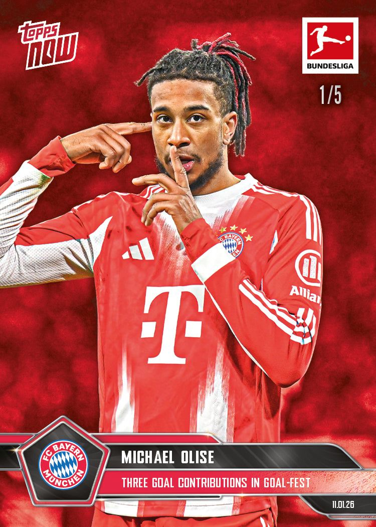 Michael Olise - 2025-26 Bundesliga Topps NOW - Card 92 - PR: 1142 - Image 3