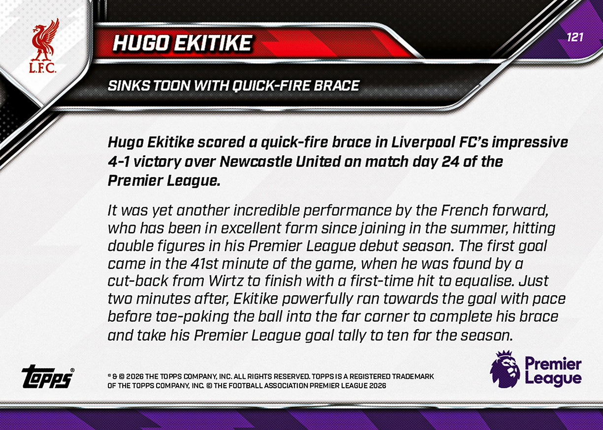 Hugo Ekitike - 2025-26 Premier League Topps NOW - Card 121 - PR: 906 - Image 7
