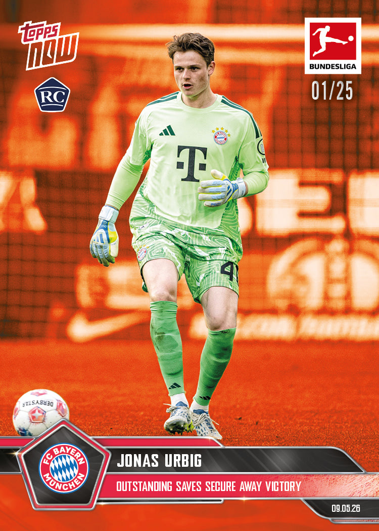 Jonas Urbig - 2025-26 Bundesliga Topps NOW - Card 190 - PR: 1198 - Image 5