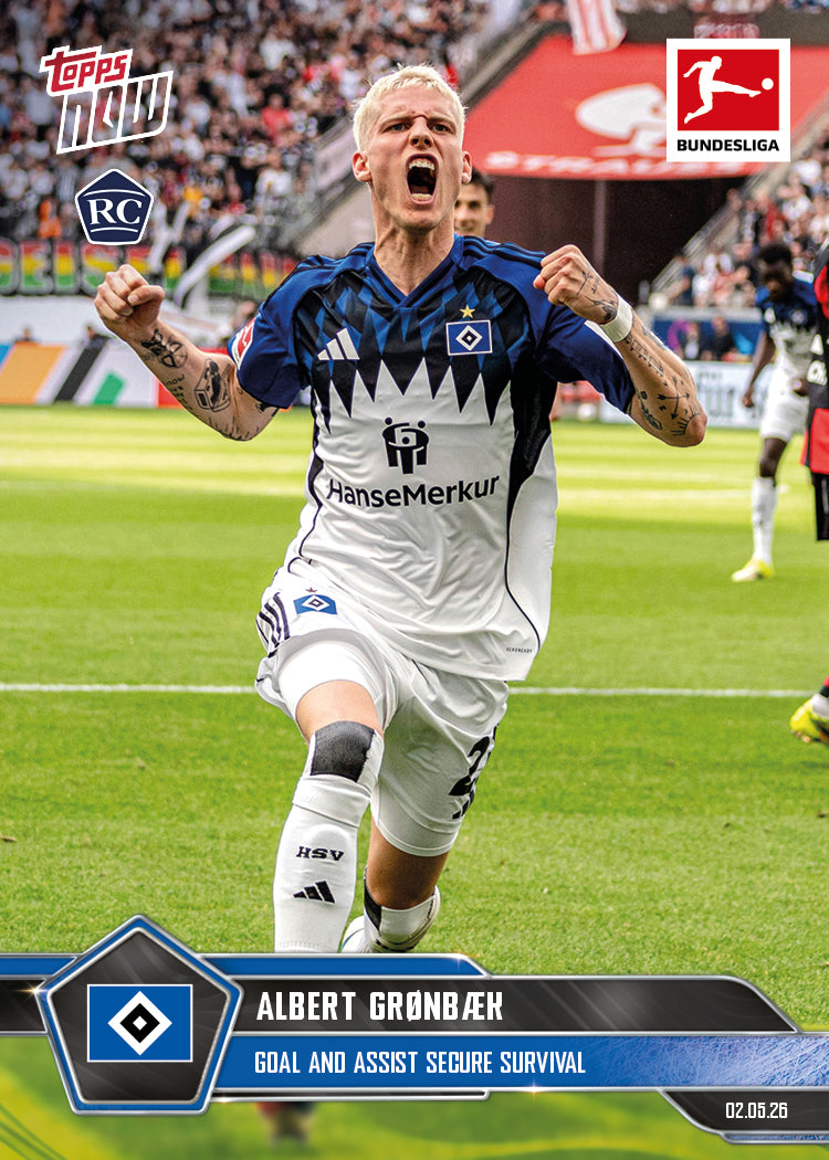 Albert Grønbæk - 2025-26 Bundesliga Topps NOW - Card 183 - PR: 953