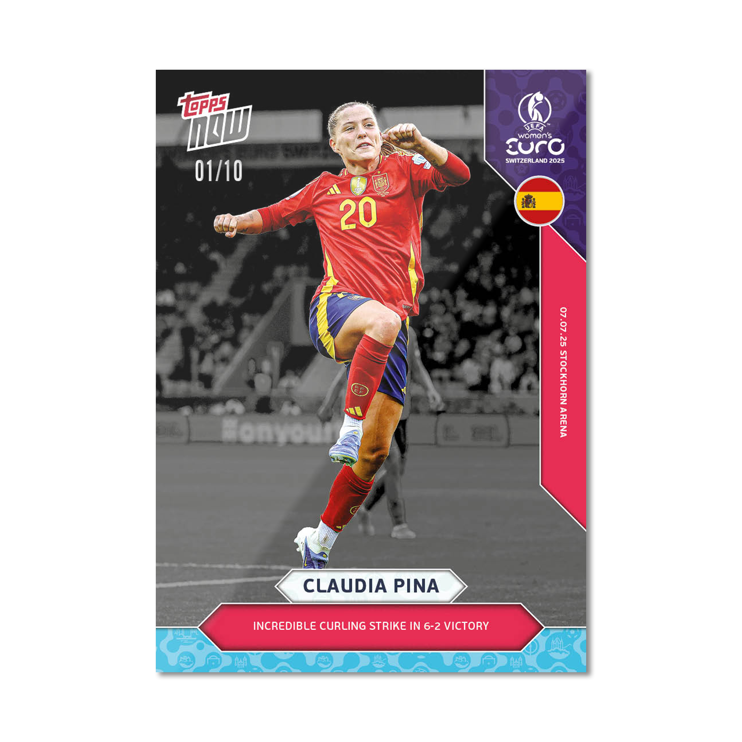 Cláudia Pina - UEFA Women’s EURO 2025™ Topps NOW - Card 10 - PR: 231 - Image 4