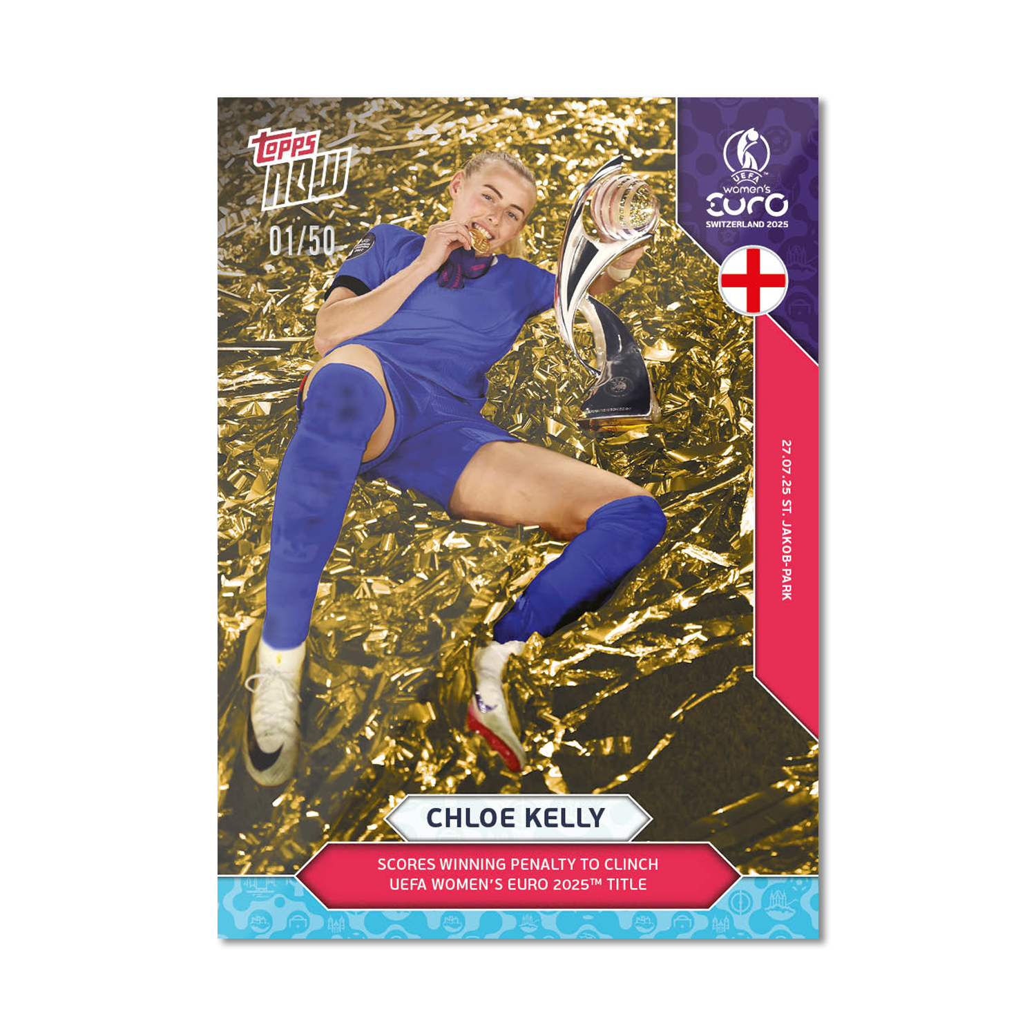 Chloe Kelly - UEFA Women’s EURO 2025™ Topps NOW - Card 28 - LOOK FOR AUTO-RELICS - PR: 1484 - Image 8