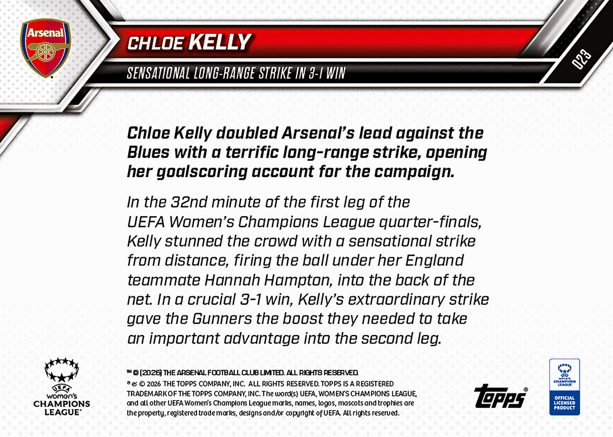 Chloe Kelly - 2025-26 UWCL Topps NOW - Card 23 - PR: 534 - Image 7