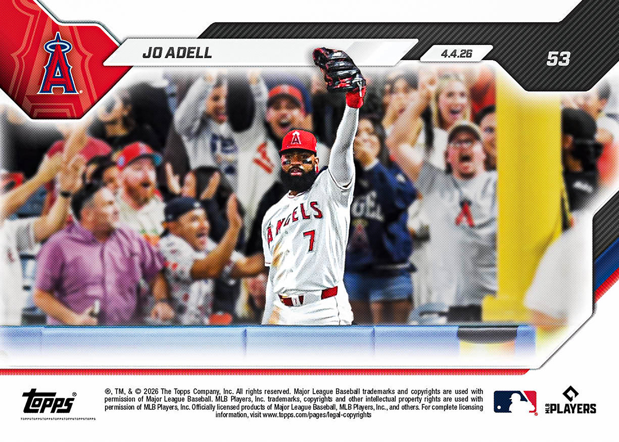 Jo Adell - 2026 MLB Topps NOW - Card 53 - PR: 4340 - Image 2