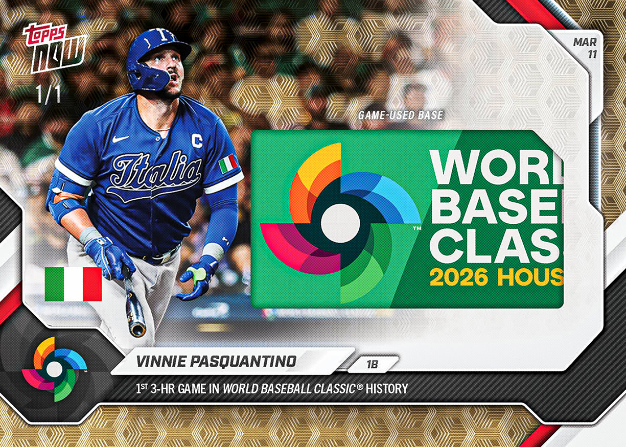 Alternative view of Vinnie Pasquantino - 2026 World Baseball Classic Topps NOW - Card 24 - PR: 3107