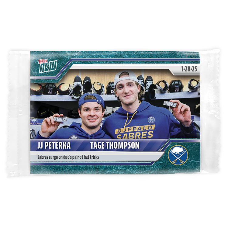 JJ Peterka/Tage Thompson - 2024-25 NHL Topps NOW - Sticker # 100 Pack - PR: 160 - Image 3