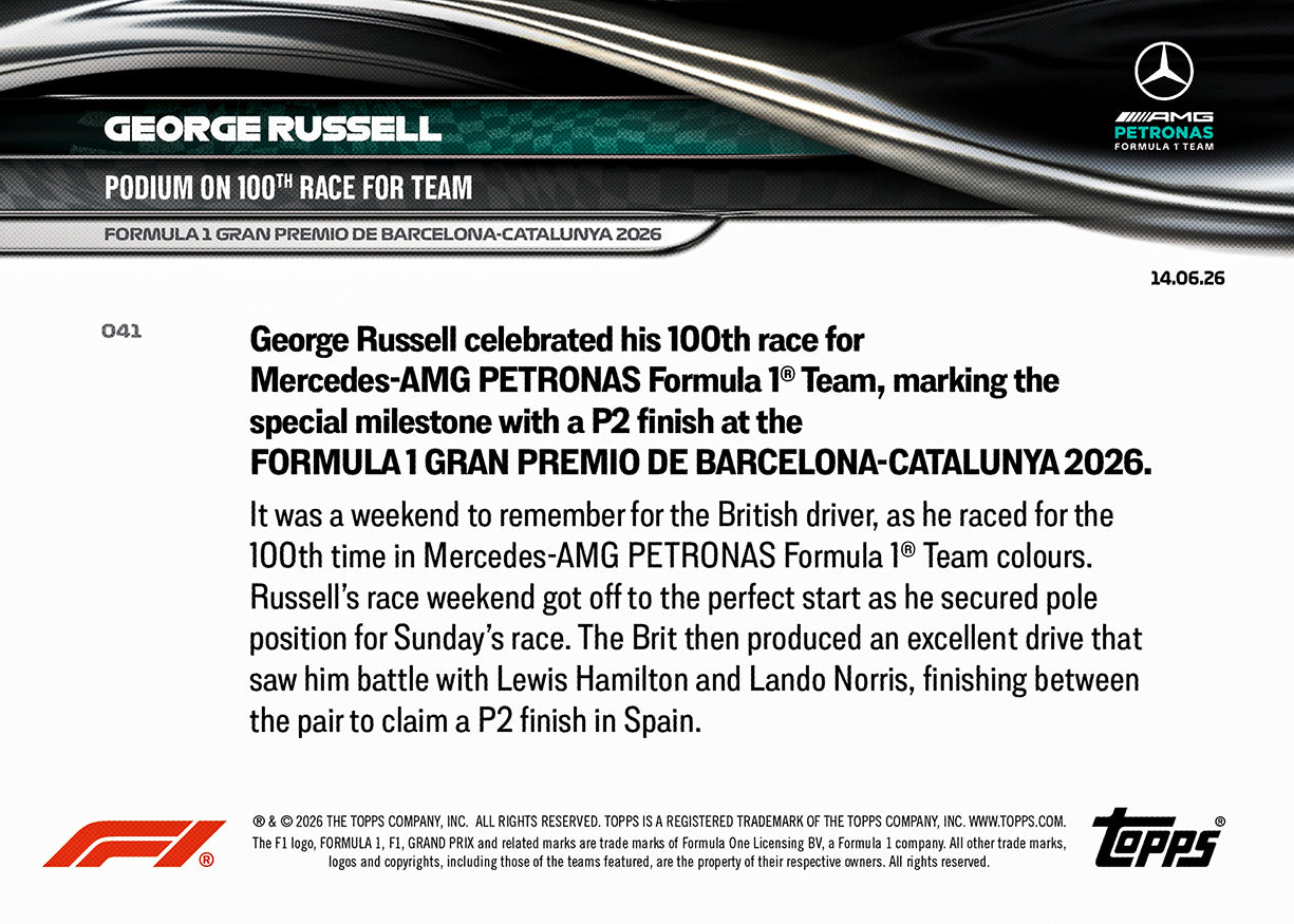 George Russell - 2026 Formula 1 Topps NOW - Card 41 - PR: 2210 - Image 7