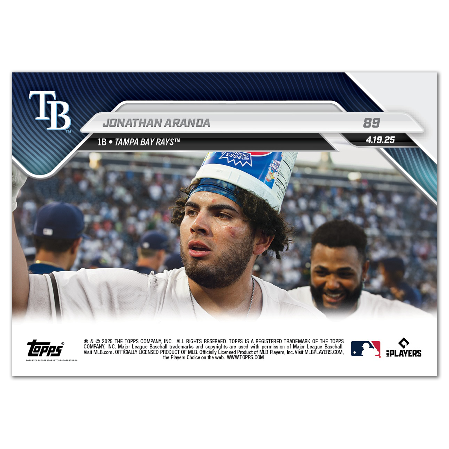 Jonathan Aranda - 2025 MLB Topps NOW - Card 89 - PR: 274 - Image 2