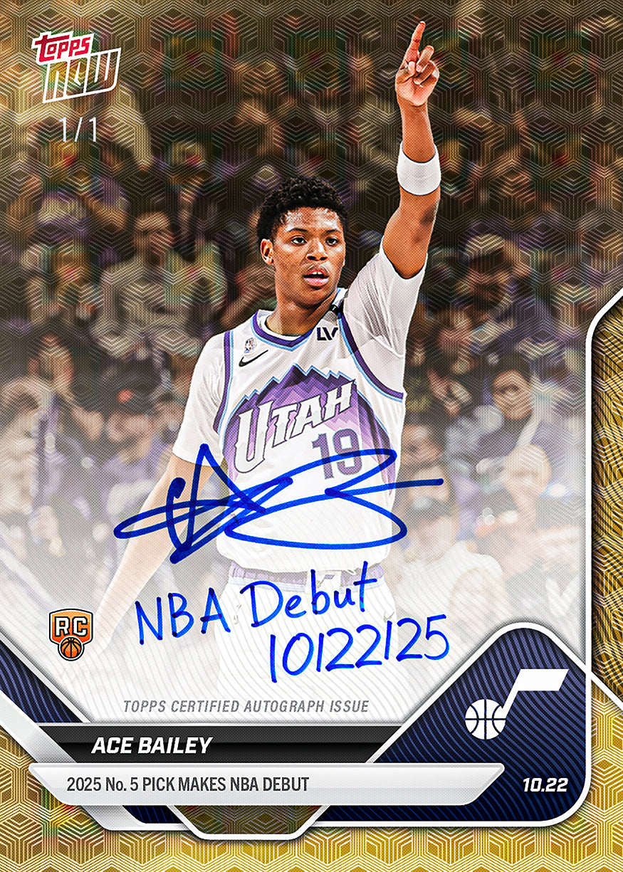 Alternative view of Ace Bailey - 2025-26 NBA Topps NOW - Card 9 - PR: 2453
