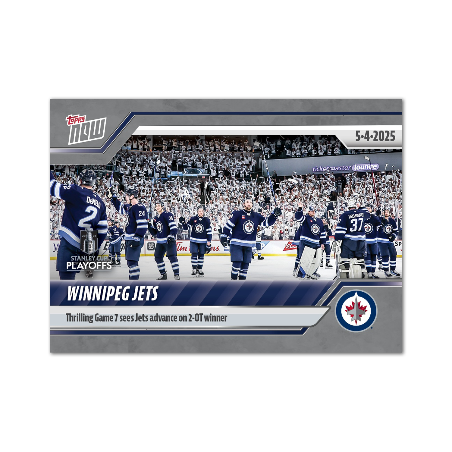 Winnipeg Jets - 2024-25 NHL Topps NOW - Sticker # 176 Pack - PR: 110