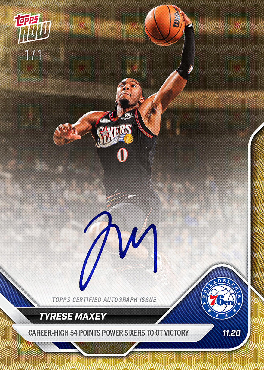 Alternative view of Tyrese Maxey - 2025-26 NBA Topps NOW - Card 59 - PR: 2706