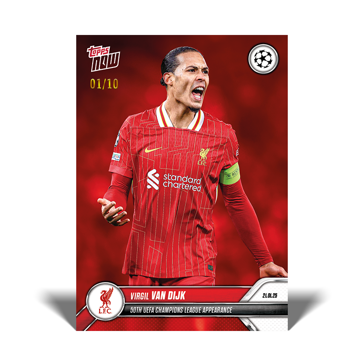 Virgil van Dijk - 50th UEFA Champions League appearance - 24/25 UCL Topps NOW Card 75 - PR: 698 - Image 3