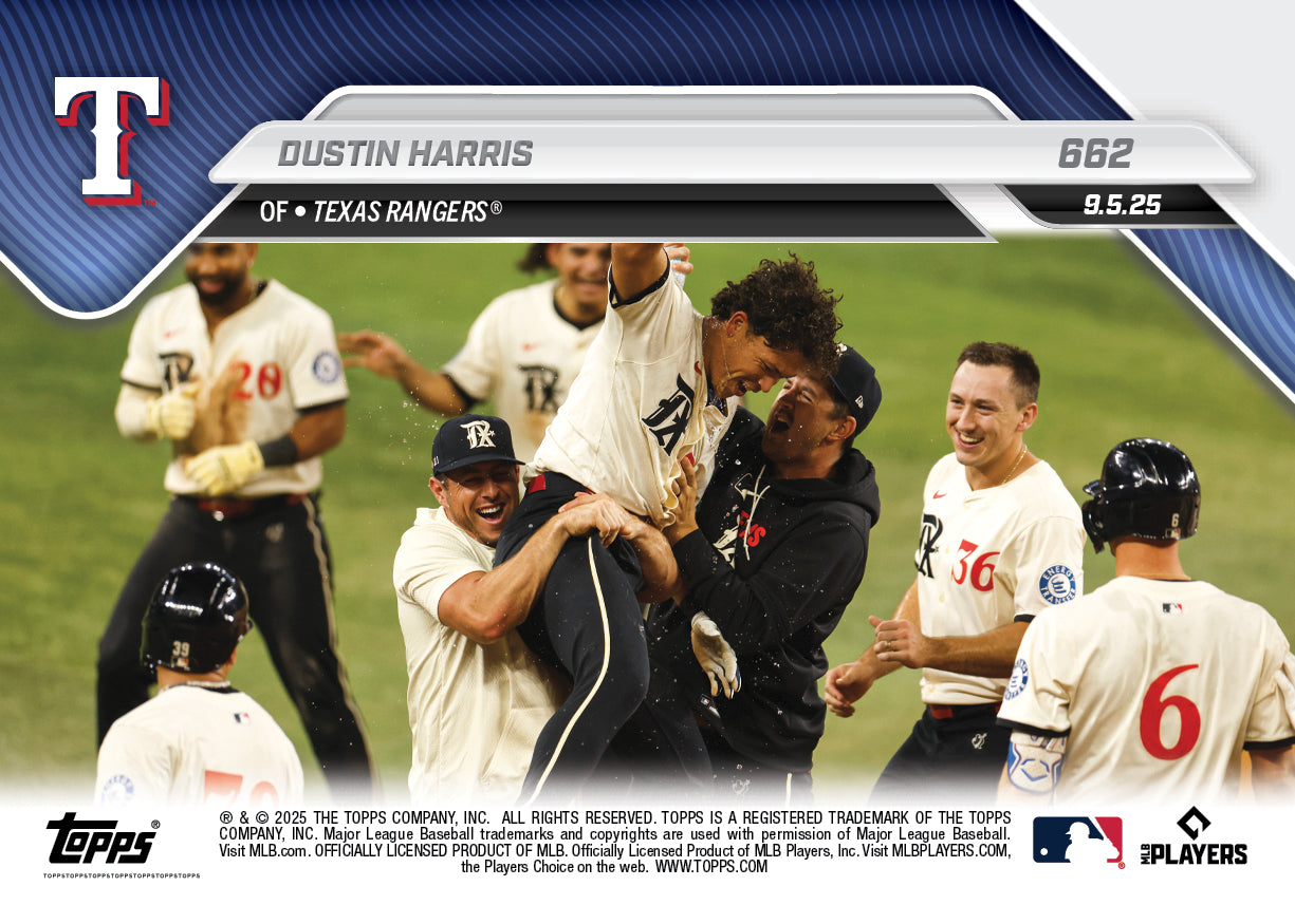 Dustin Harris - 2025 MLB Topps NOW - Card 662 - PR: 581 - Image 2