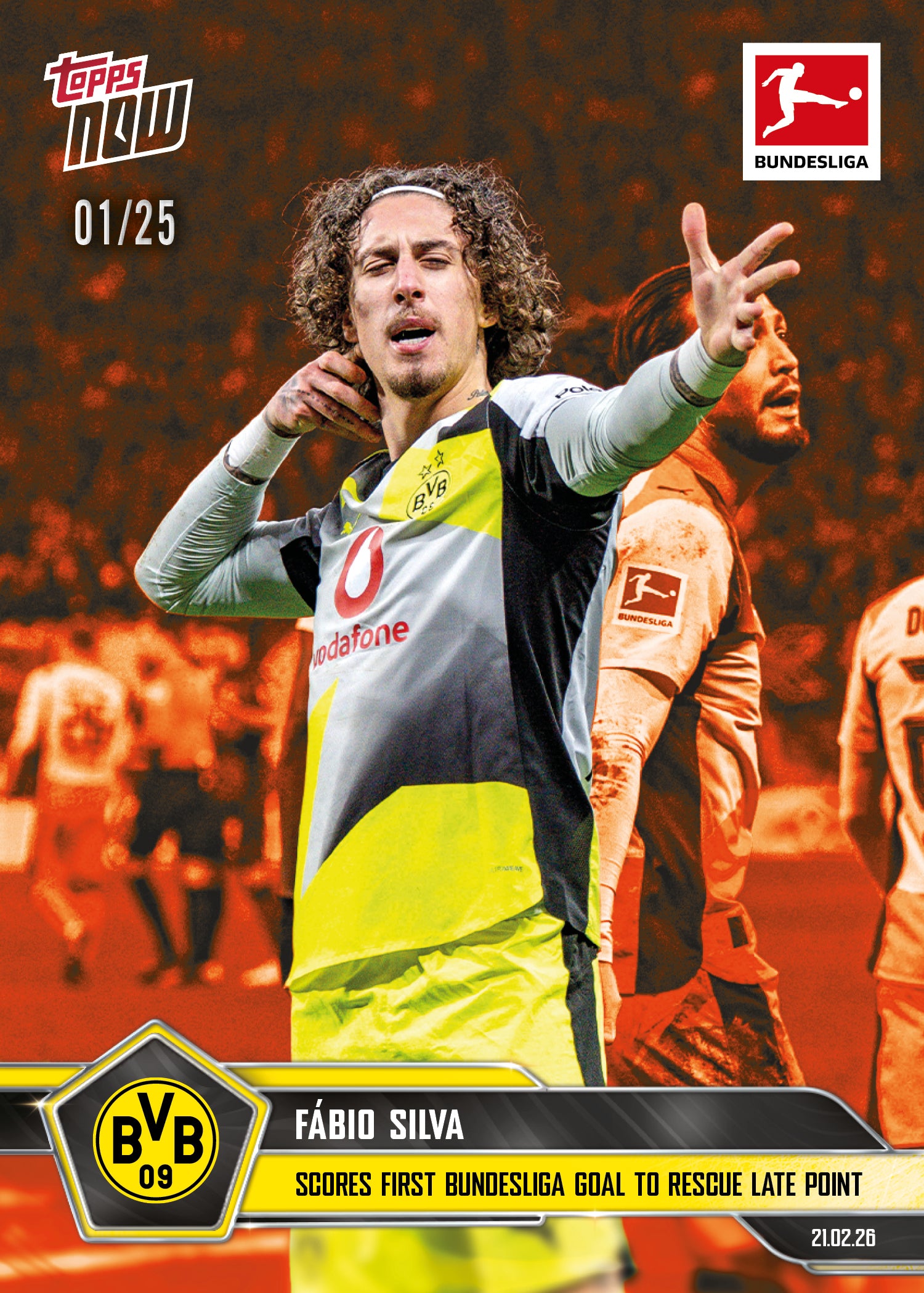 Fábio Silva- 2025-26 Bundesliga Topps NOW - Card 131 - PR: 295 - Image 5