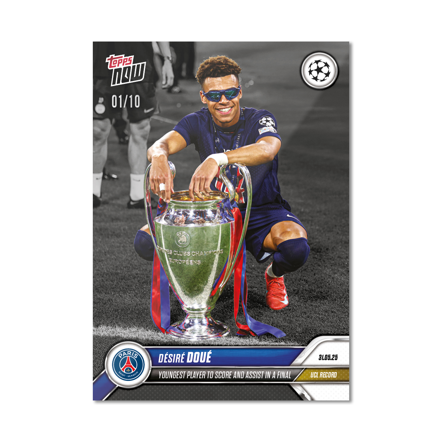 Désiré Doué - 2024-25 UCL Topps NOW - Card 162 - LOOK FOR AUTO-RELIC - PR: 5843 - Image 6