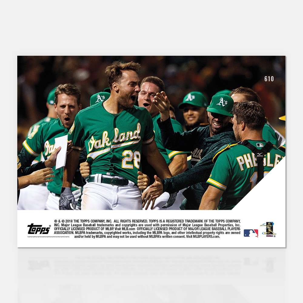 Matt Olson - 08/17/2018 TOPPS NOW Card 610 - Print Run: 223 - Image 2