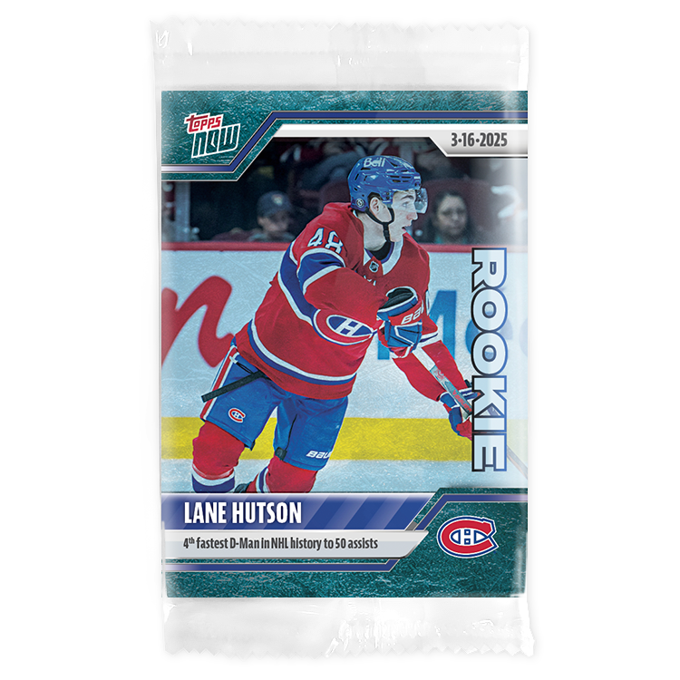 Lane Hutson - 2024-25 NHL Topps NOW - Sticker # 134 Pack - PR: 320 - Image 3