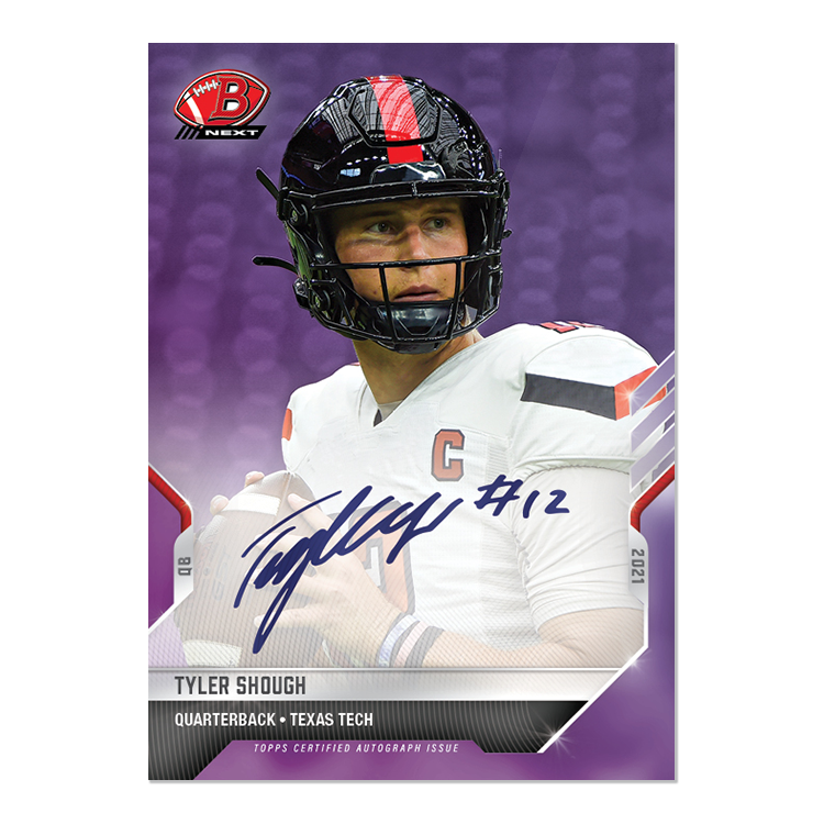 On-Card Auto # to 25 - Tyler Shough - 2021 Bowman NEXT TOPPS NOW Football Card 7C