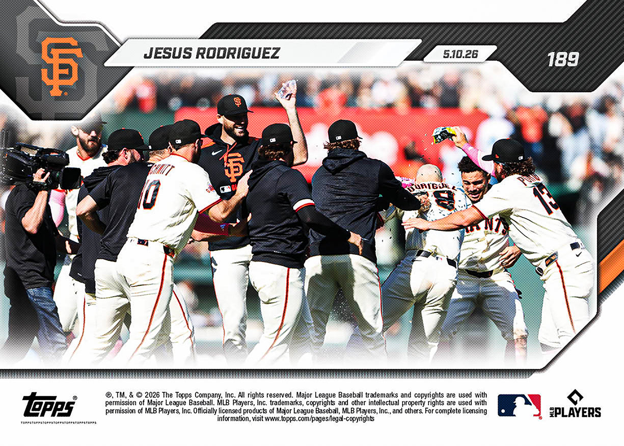 Jesus Rodriguez - 2026 MLB Topps NOW - Card 189 - PR: 788 - Image 2