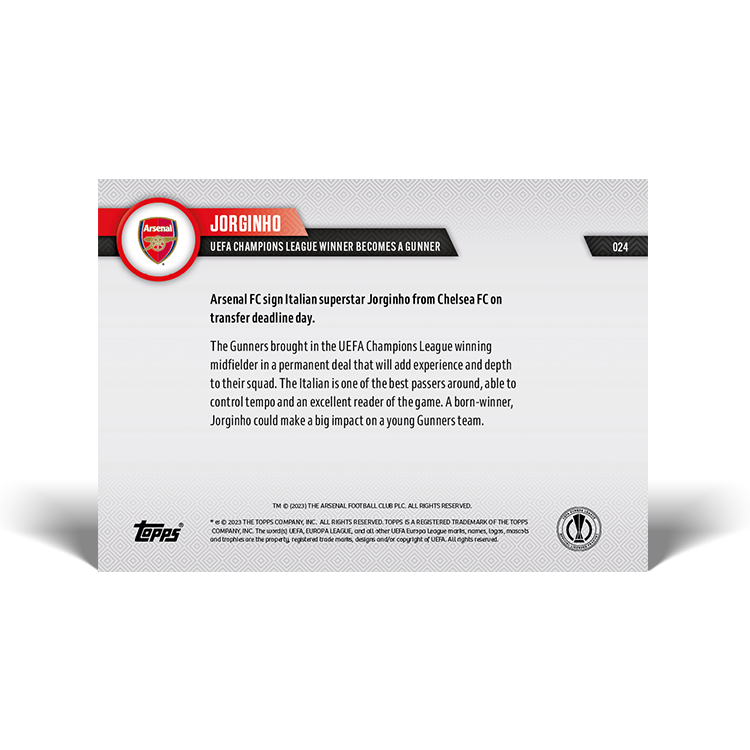 UEFA Champions League winner becomes a Gunner - EL TOPPS NOW Card #24 - PR: 216 - Image 2