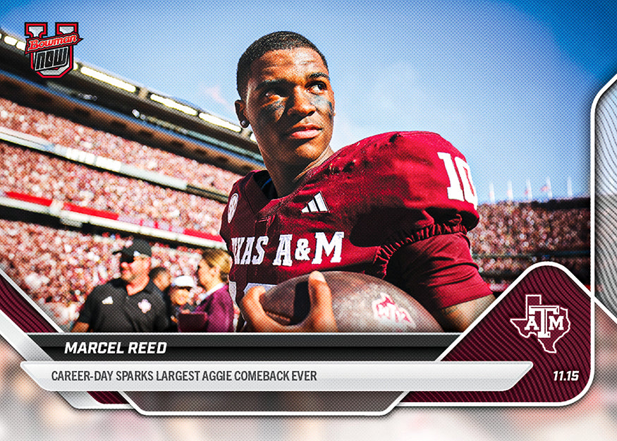 Marcel Reed - 2025-26 Bowman U NOW Football - Card 46 - PR: 796