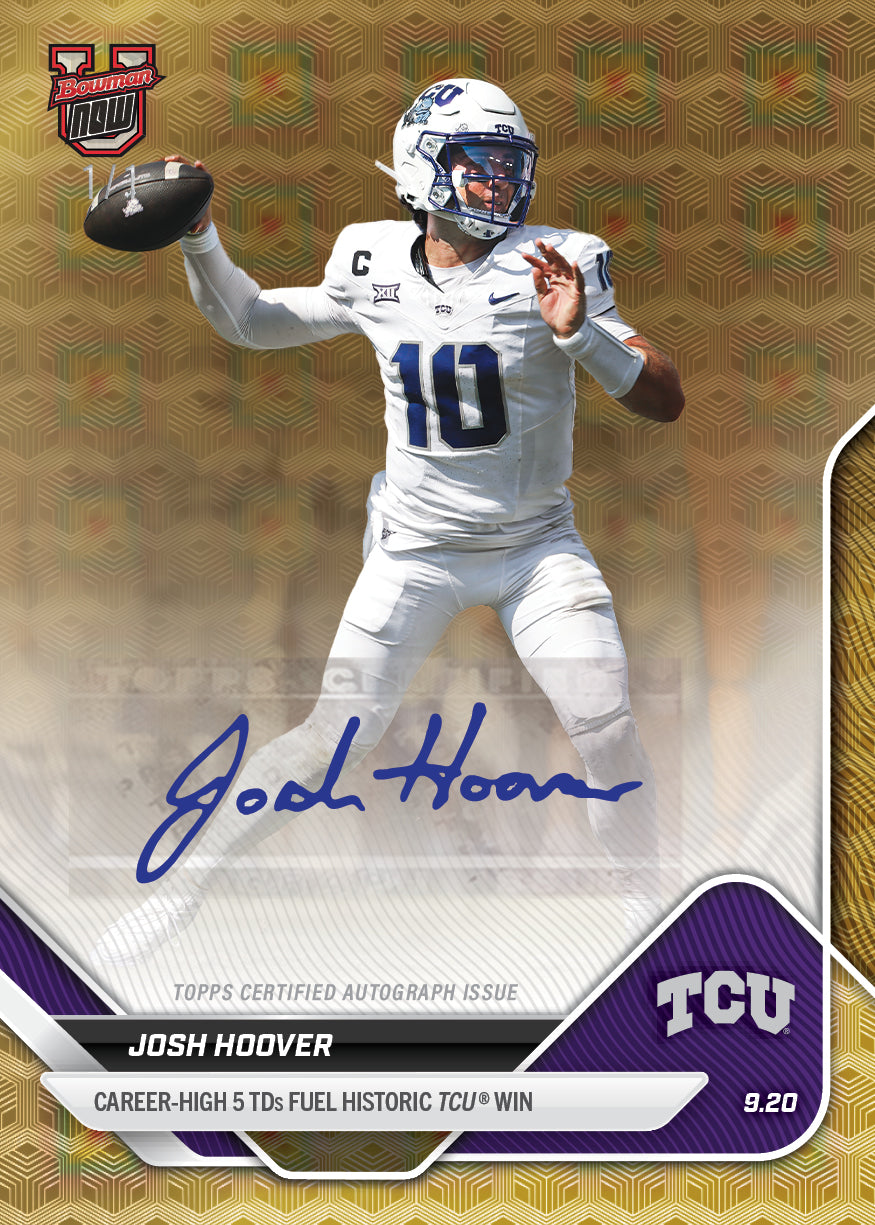 Josh Hoover - 2025-26 Bowman U NOW Football - Card 16 - LOOK FOR AUTOS - PR: 366 - Image 2