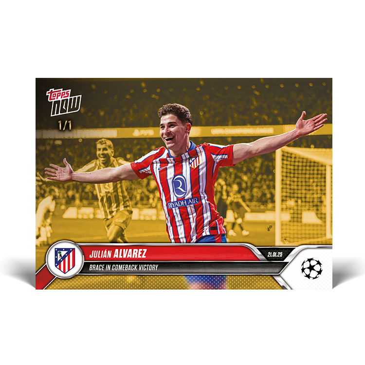 Julián Alvarez - Brace secures impressive comeback victory - 24/25 UCL Topps NOW Card 76 - PR: 402 - Image 2