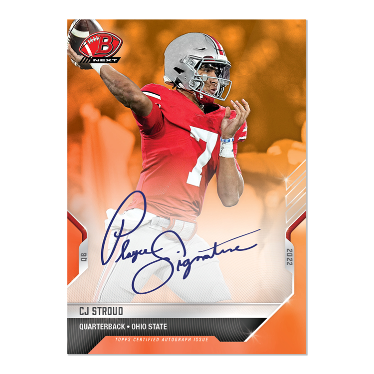On-Card Auto # to 5 - CJ Stroud - 2022 Bowman NEXT TOPPS NOW Football Card 13E