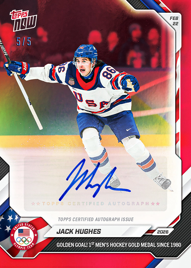 Jack Hughes - 2026 Olympics Topps NOW - Card 18 PR: 332,447 - Image 3