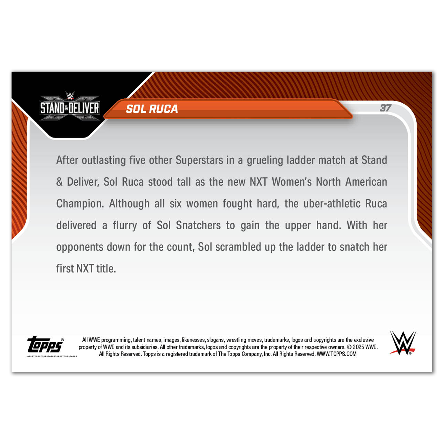 Sol Ruca - 2025 WWE Topps NOW - Card 37 - PR: 1698 - Image 2