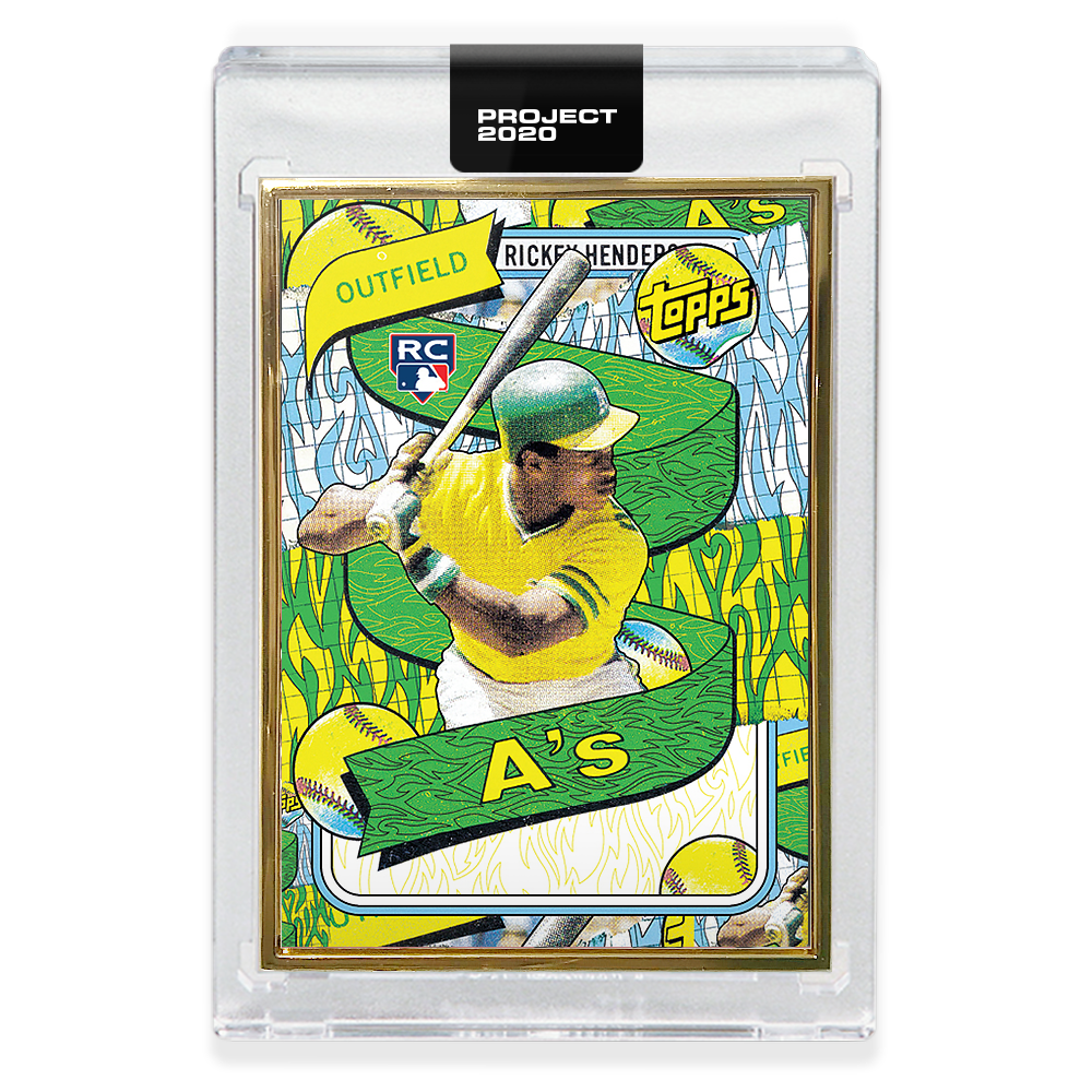 Topps PROJECT 2020 Card 222 - 1980 Rickey Henderson by Tyson Beck - Print Run: 2986 - Image 2
