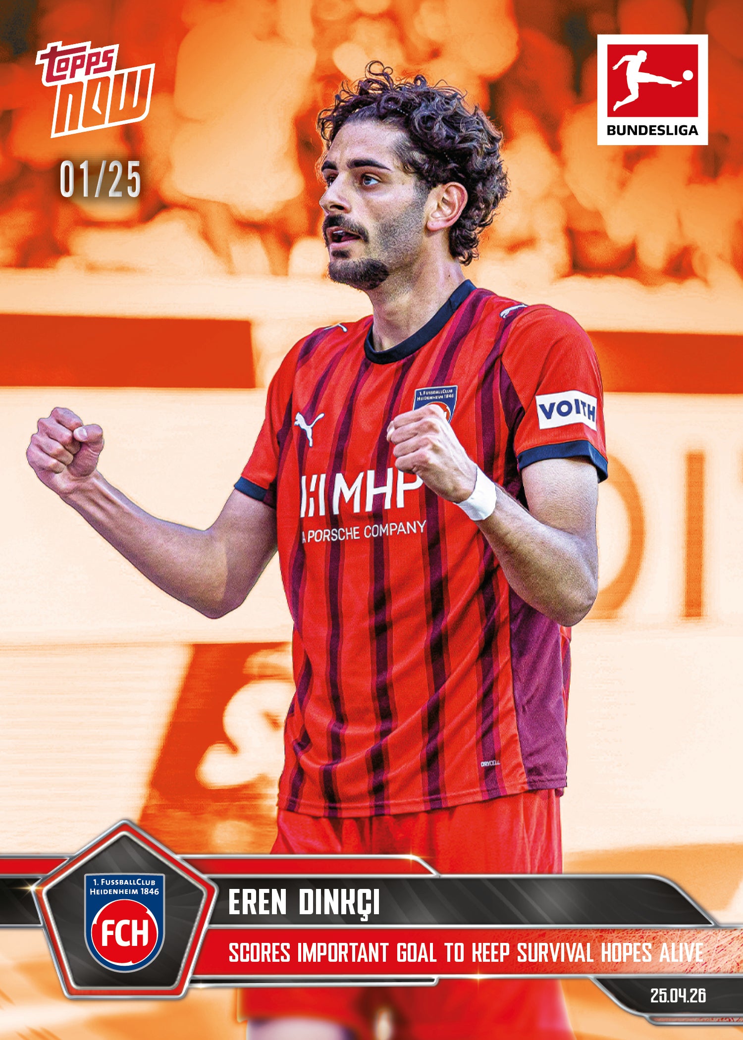 Eren Dinkçi - 2025-26 Bundesliga Topps NOW - Card 179 - PR: 82 - Image 5