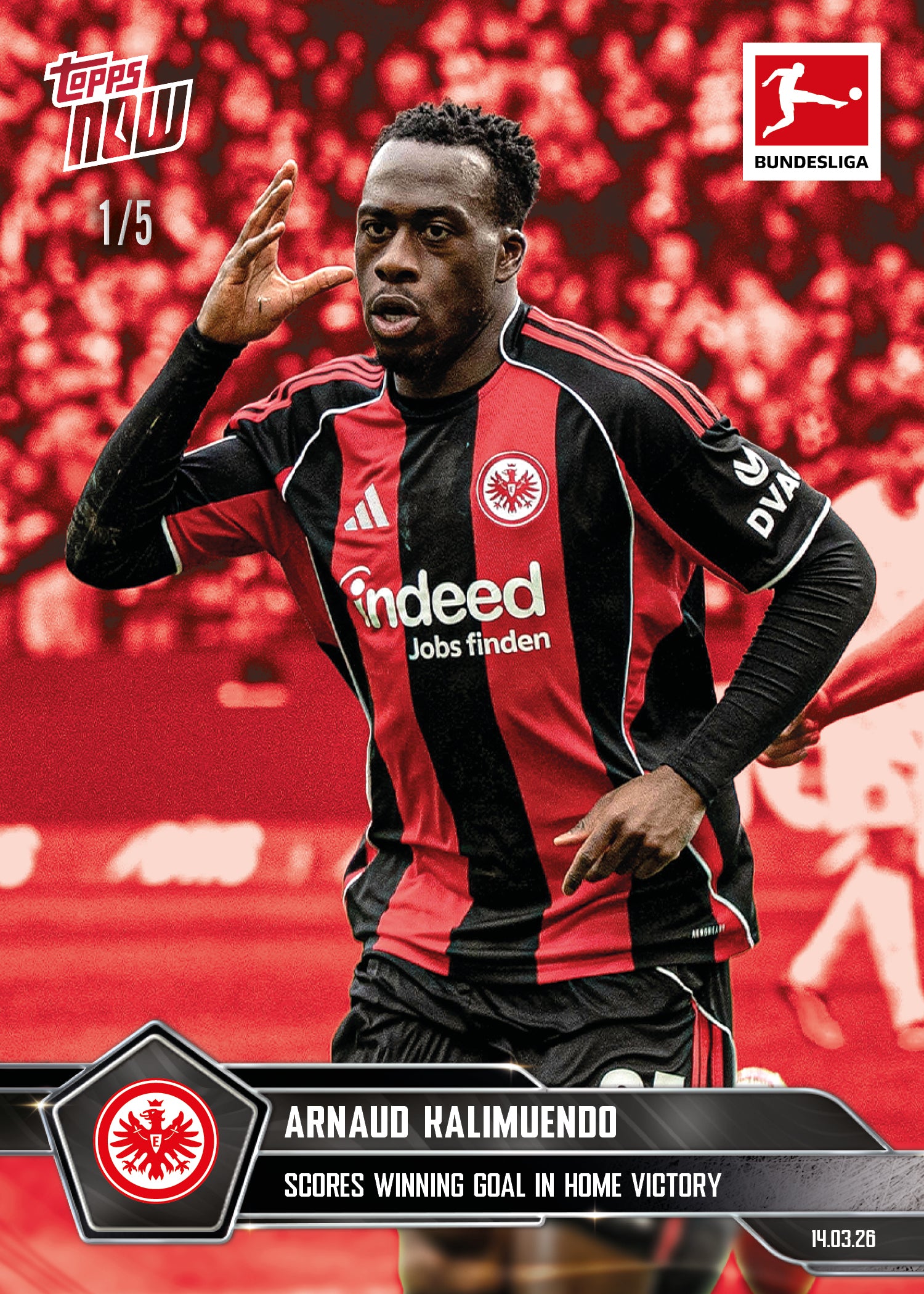 Arnaud Kalimuendo - 2025-26 Bundesliga Topps NOW - Card 150 - PR:124 - Image 3