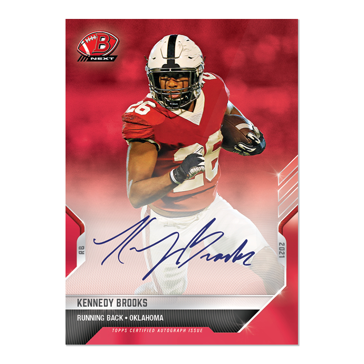 On-Card Auto # to 10 - Kennedy Brooks - 2021 Bowman NEXT TOPPS NOW Football Card 4D