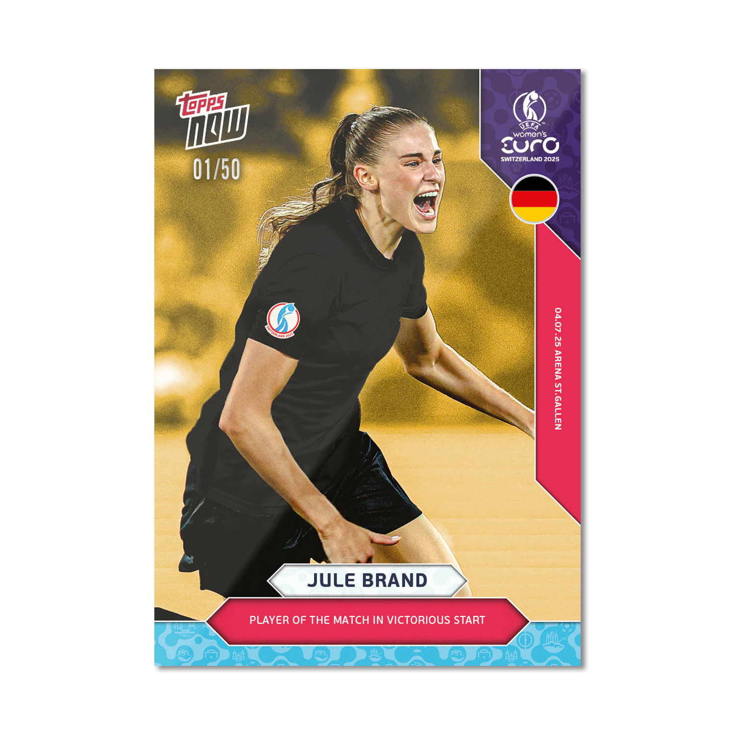 Jule Brand - UEFA Women’s EURO 2025™ Topps NOW - Card 5 - PR: 278 - Image 6