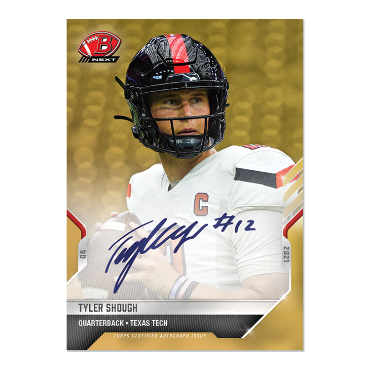 On-Card Auto # to 1 - Tyler Shough - 2021 Bowman NEXT TOPPS NOW Football Card 7F