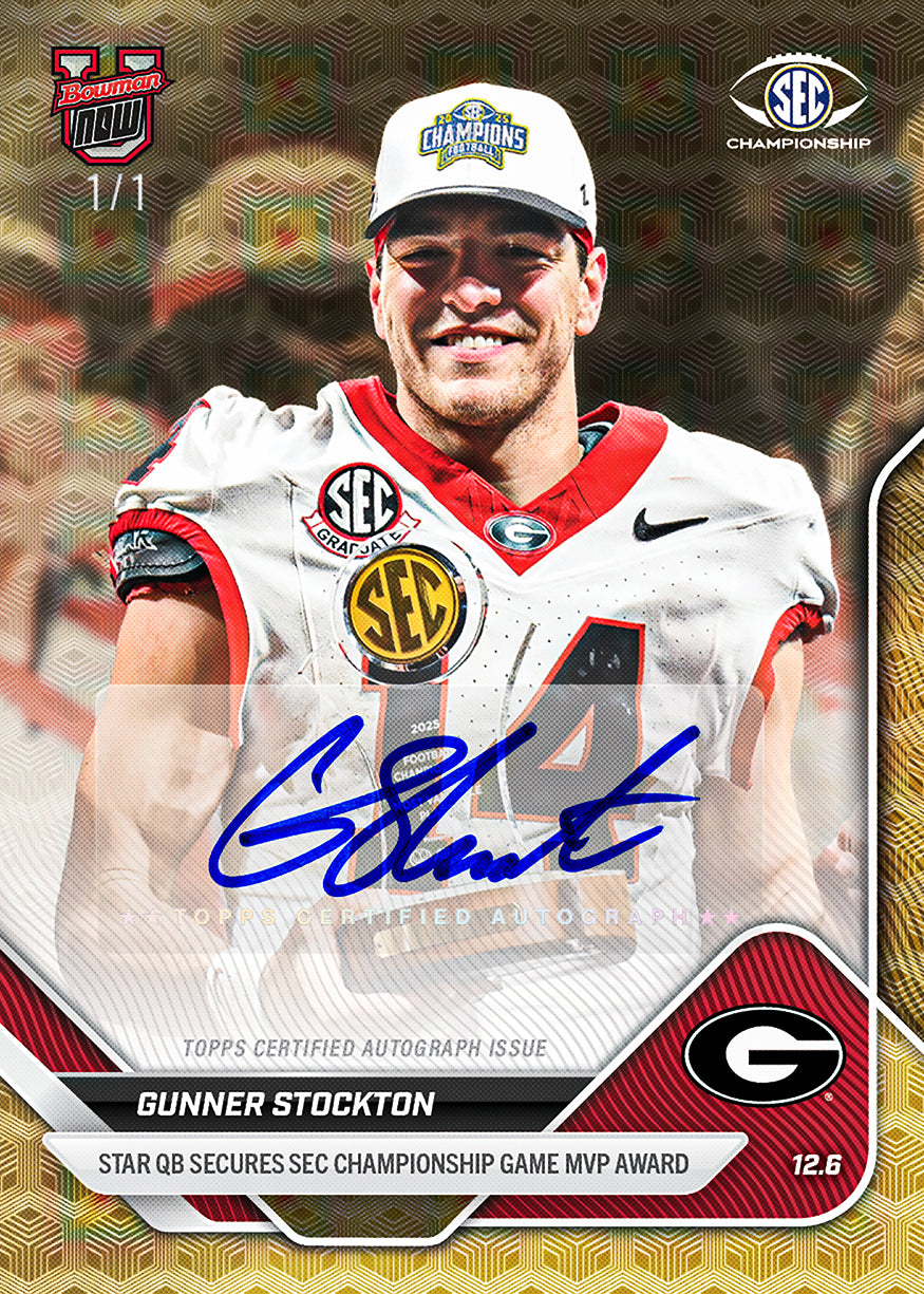 Gunner Stockton - 2025-26 Bowman U NOW Football - Card 57 - PR: 1569 - Image 2