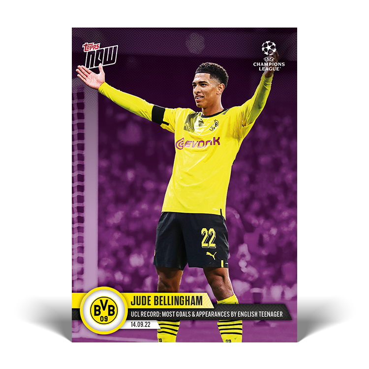 UEFA Champions League Record: Most goals and appearances by English teenager - UCL TOPPS NOW Card #24 - PR: 1255 - Image 5