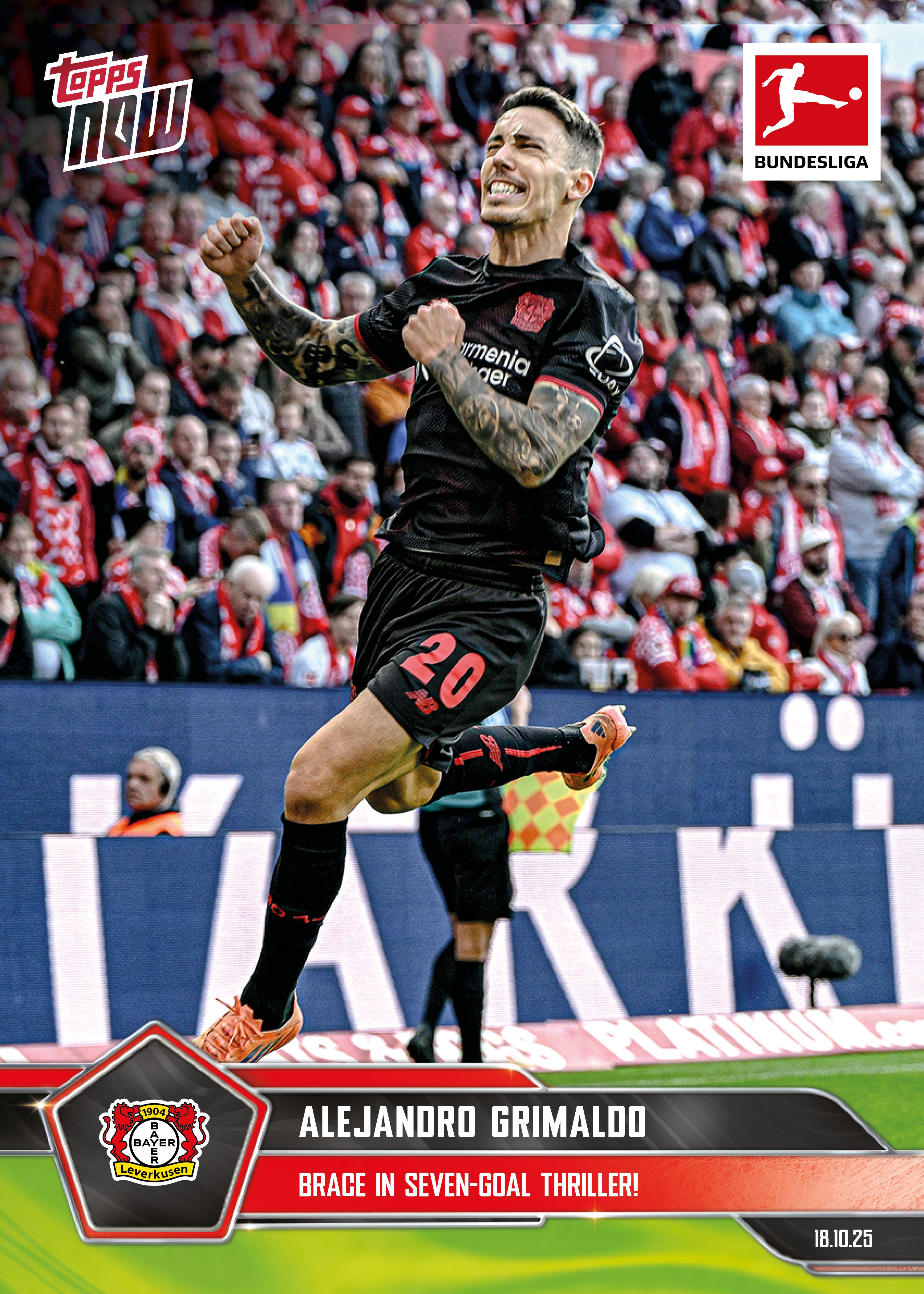 Alejandro Grimaldo - 2025-26 Bundesliga Topps NOW - Card 42 - PR: 115