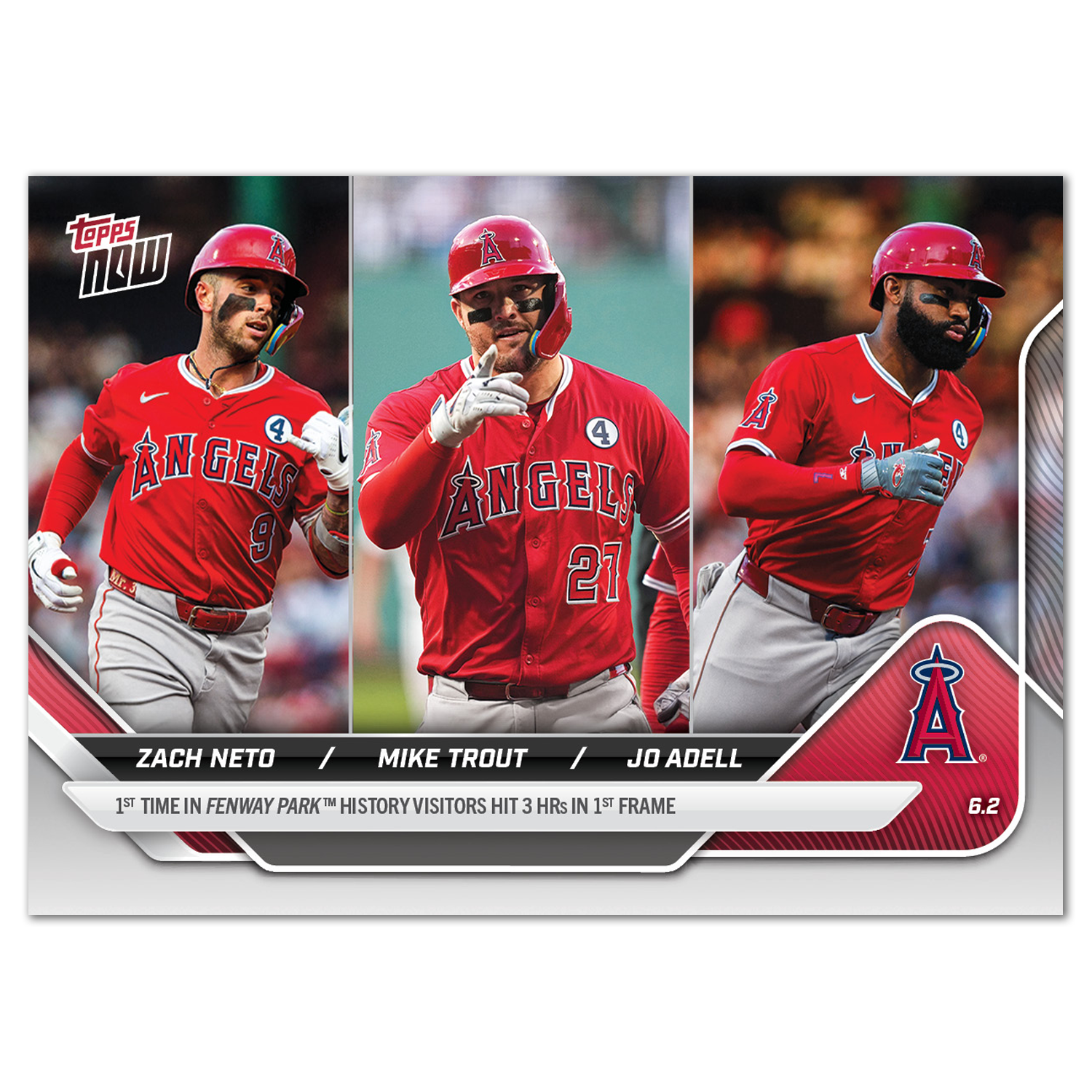 Zach Neto / Mike Trout / Jo Adell - 2025 MLB Topps NOW - Card 249 - PR: 1392