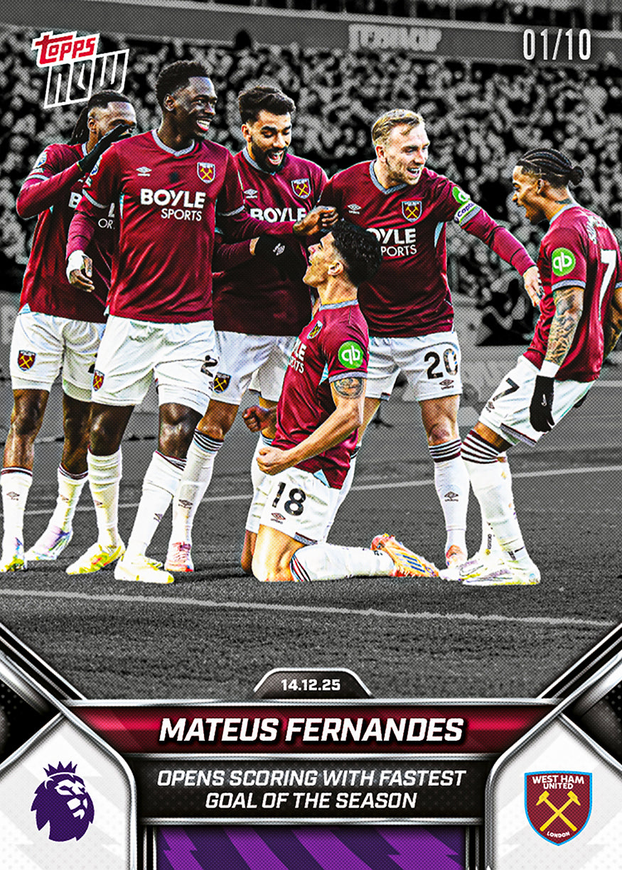 Mateus Fernandes - 2025-26 Premier League Topps NOW - Card 83 - PR: 163 - Image 4