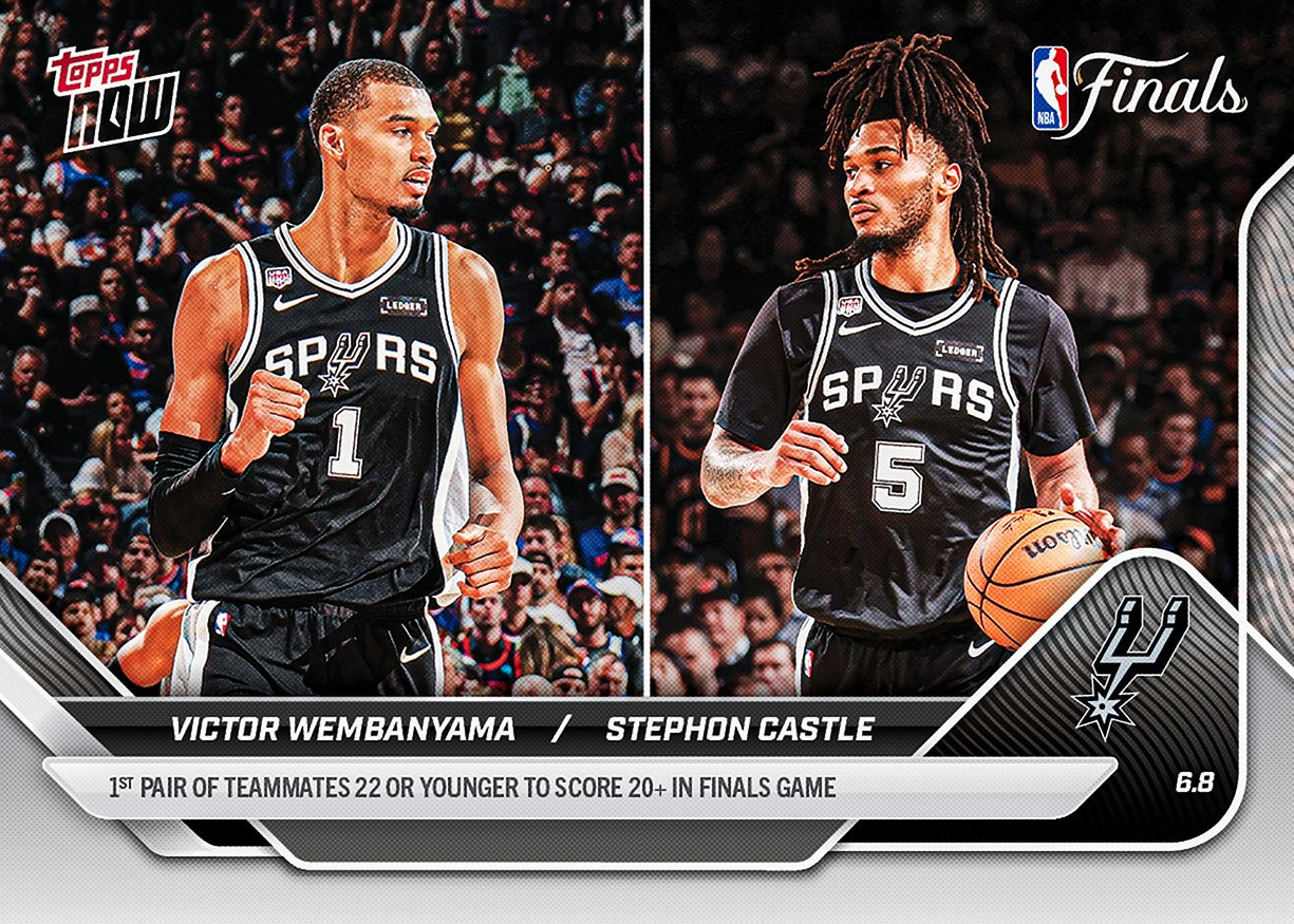 Victor Wembanyama / Stephon Castle - 2025-26 NBA Topps NOW - Card 334 - PR: 8070
