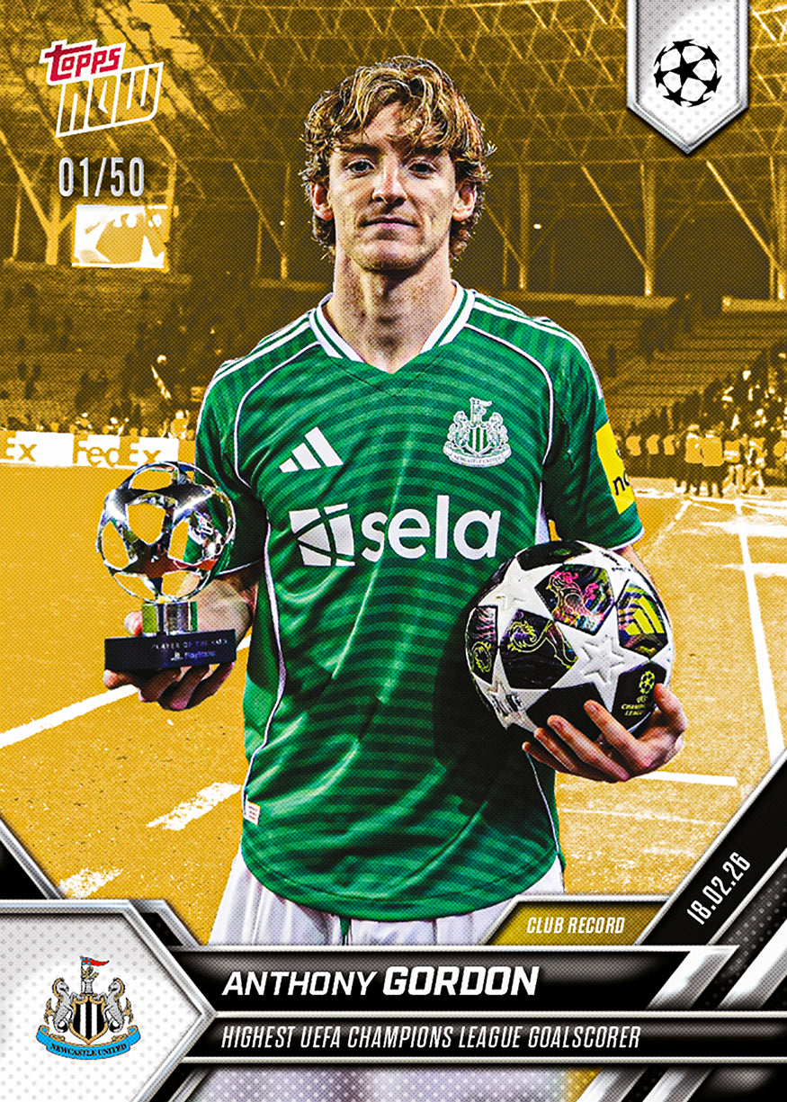 Anthony Gordon - 2025-26 UCL Topps NOW - Card 92 - PR: 589 - Image 6