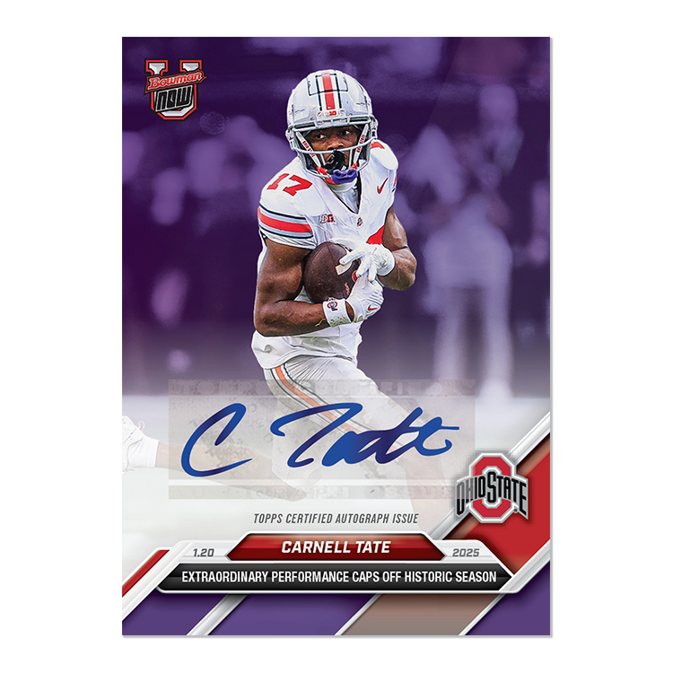 Carnell Tate - 2024-25 Bowman U NOW Football - Card OS-02 - LOOK FOR AUTOS - PR: 876 - Image 5