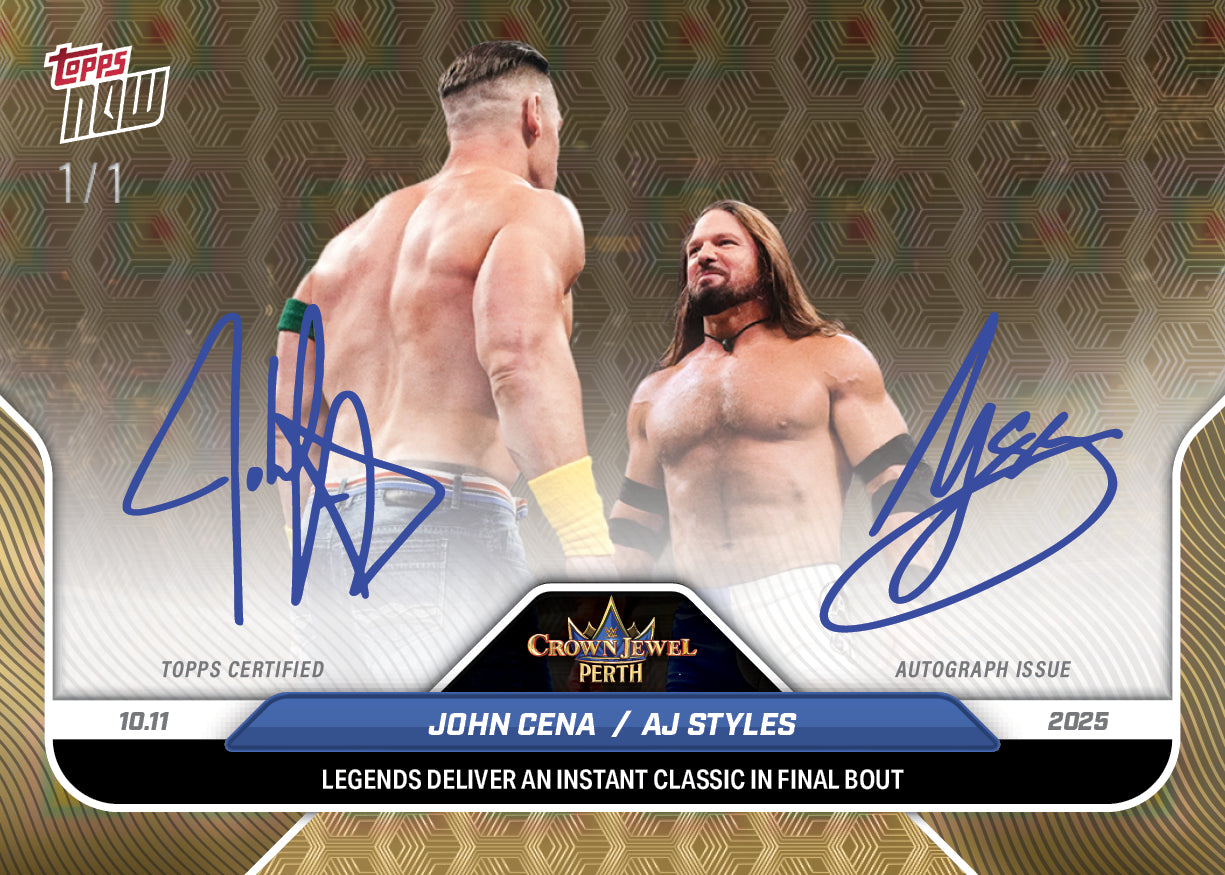 John Cena / AJ Styles - 2025 WWE Topps NOW - Card 107 - PR: 2226 - Image 2