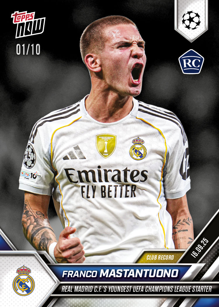 Franco Mastantuono - 2025-26 UCL Topps NOW Card 7 - PR: 4205 - Image 4