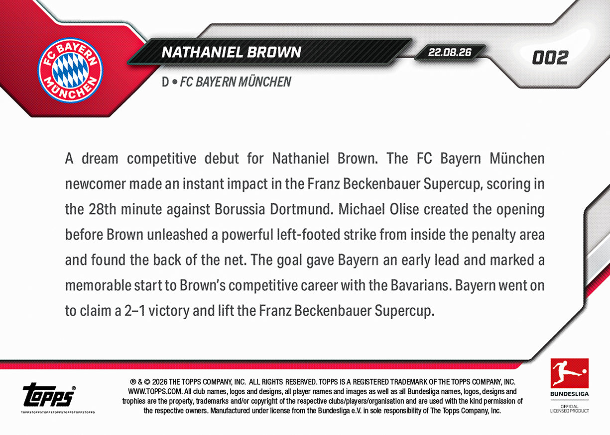 Nathaniel Brown - 2026-27 Bundesliga Topps NOW - Card 2 - PR: 1147 - Image 7