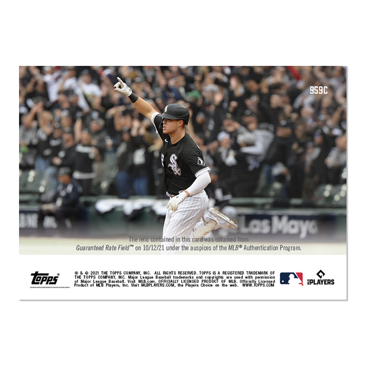 Game-used Base Relic # to 25 - Gavin Sheets - 2021 MLB TOPPS NOW Card 959C - Image 2