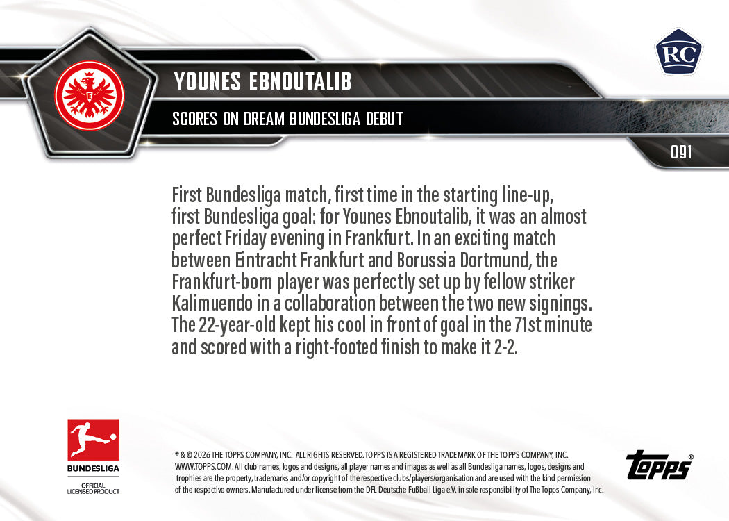 Younes Ebnoutalib - 2025-26 Bundesliga Topps NOW - Card 91 - PR: 858 - Image 7