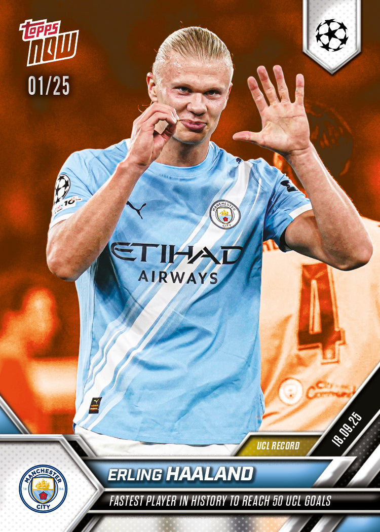 Erling Haaland - 2025-26 UCL Topps NOW - Card 20 - LOOK FOR AUTO - PR: 2266 - Image 6